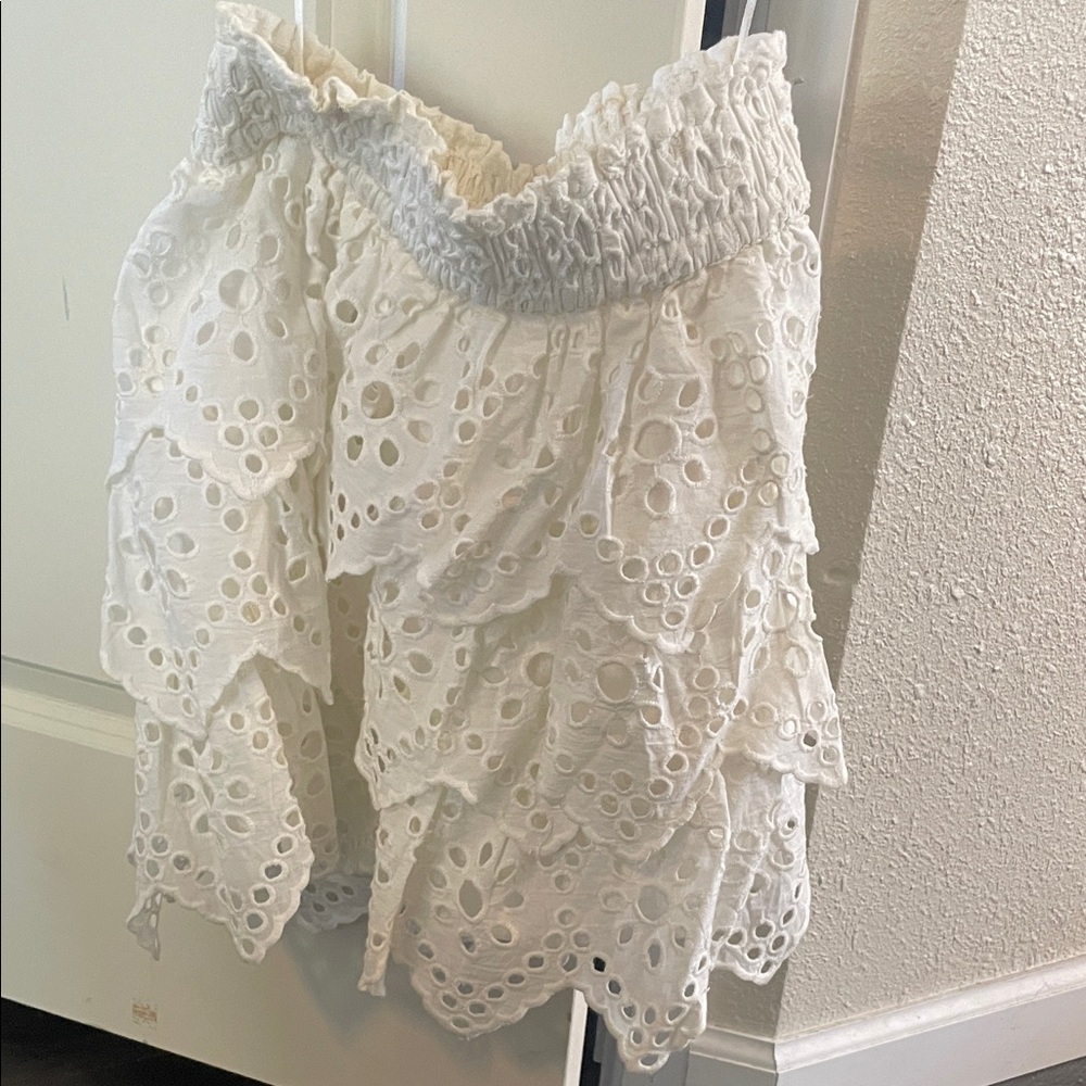 White Eyelet Lace Skirt